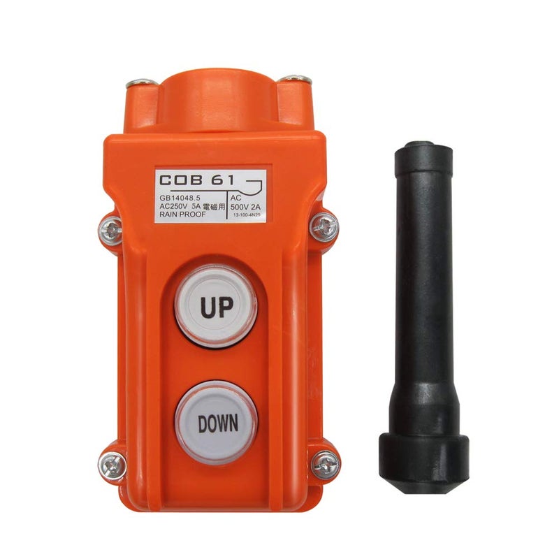 mxuteuk Rain Proof Up-Down Switch Control Station, Crane Pendant Hoist Push Button Switch Momentary COB61-UP-DOWN - Image 3